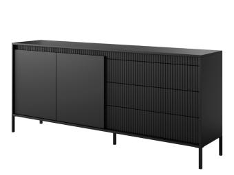 Laski meble Senso KOM2D3S/187 komód - fekete Elemes nappali bútorok