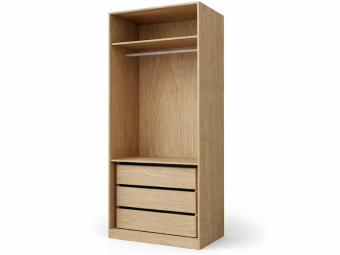 Jurek meble Soreno 90 akasztós szekrény - tavaszi tölgy/macadamia/arany Elemes hálószobák