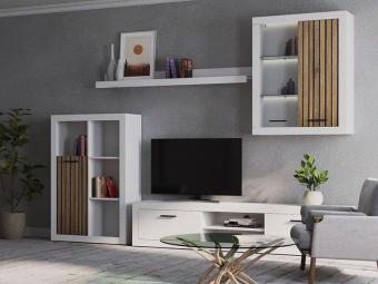 BRW Gerbor Pol Sunset szekrénysor - alpesi fehér/tabilla Nappali