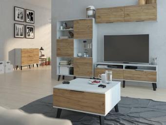 Meblocross meble Sven szekrénysor 02 - craft fehér/craft arany Elemes nappali bútorok