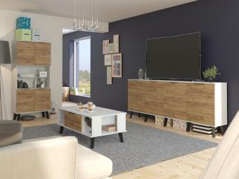 Meblocross meble Sven szekrénysor 03 - craft fehér/craft arany Elemes nappali bútorok