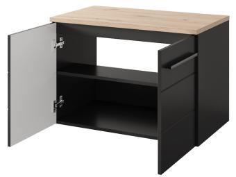 Szynaka meble Swing 38 komód - artisan tölgy/fekete Elemes fürdőszoba bútorok