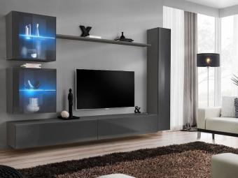 Asm meble Switch Z-18 szekrénysor  - grafit/fényes grafit Elemes nappali bútorok