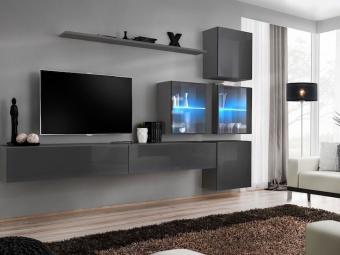 Asm meble Switch Z-19 szekrénysor  - grafit/fényes grafit Elemes nappali bútorok