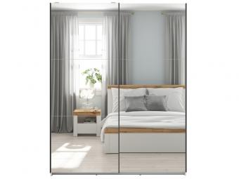 BRW Meble Tetrix SZF153/2L tolóajtós gardróbszekrény - fehér/fényes fehér Elemes hálószobák