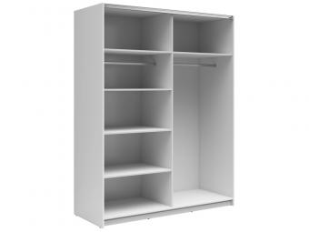 BRW Meble Tetrix SZF153/2L tolóajtós gardróbszekrény - fehér/fényes fehér Elemes hálószobák