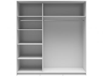 BRW Meble Tetrix SZF183 tolóajtós gardróbszekrény - fehér/fényes fehér Elemes hálószobák