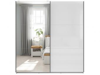 BRW Meble Tetrix SZF183/1L tolóajtós gardróbszekrény - fehér/fényes fehér Elemes hálószobák