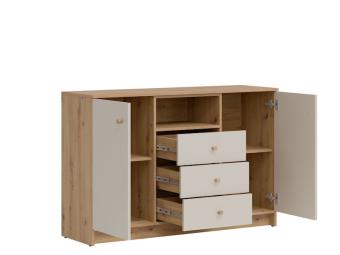 Liveo meble Timo TM-02 komód - artisan tölgy/kasmir Elemes ifjúsági bútorok