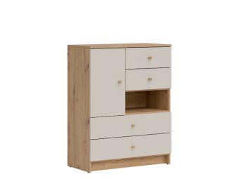 Liveo meble Timo TM-03 komód - artisan tölgy/kasmir Elemes ifjúsági bútorok