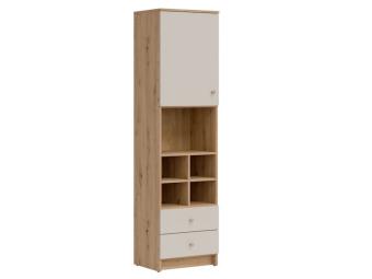 Liveo meble Timo TM-04 polcos szekrény - artisan tölgy/kasmir Elemes ifjúsági bútorok