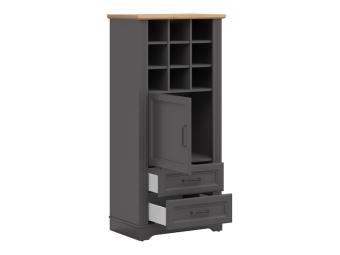 BRW Meble Tolmin REG1D2S/68 komód - grafit/artisan tölgy Elemes nappali bútorok