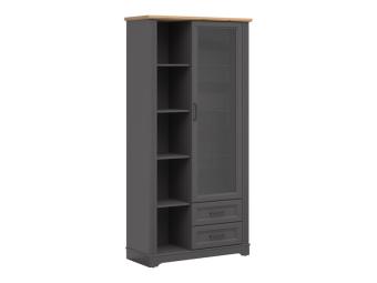 BRW Meble Tolmin REG1W2S/200 vitrin - grafit/artisan tölgy Elemes nappali bútorok