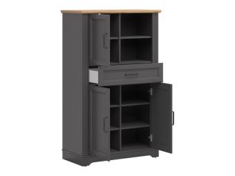 BRW Meble Tolmin REG3D1S komód - grafit/artisan tölgy Elemes nappali bútorok