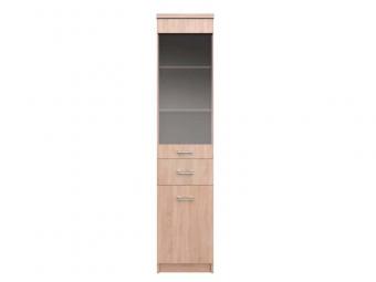 Mebelbos meble Top mix W1D1W1S vitrin - világos sonoma tölgy Elemes nappali bútorok