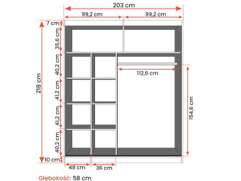 Idzczak meble Torino 02/203 tolóajtós gardróbszekrény - világos sonoma tölgy/fehér Hálószoba