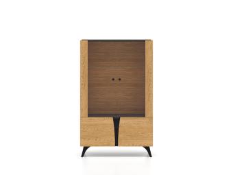 ML Meble Toscania 03 vitrin - fekete/fekete kőris/dűne tölgy/fekete üveg Elemes nappali bútorok