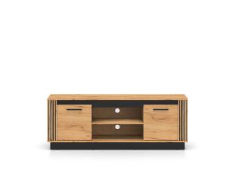 ML Meble Urso 08 TV állvány - fekete/gold craft tölgy Elemes nappali bútorok