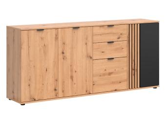 BRW Meble Vabres KOM4D2S komód - artisan tölgy/fekete Elemes nappali bútorok