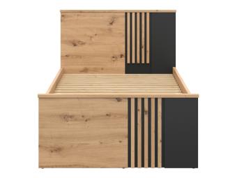 BRW Meble Vabres LOZ90 ágykeret - artisan tölgy/fekete Elemes nappali bútorok