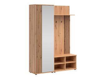 BRW Meble Vabres PPK előszoba garnitúra - artisan tölgy/fekete Elemes nappali bútorok