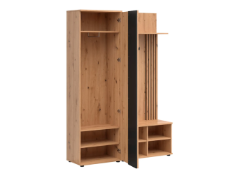 BRW Meble Vabres PPK előszoba garnitúra - artisan tölgy/fekete Elemes nappali bútorok
