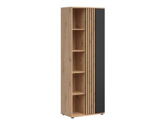 BRW Meble Vabres REG1D nyitott szekrény - artisan tölgy/fekete Elemes nappali bútorok