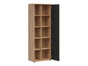 BRW Meble Vabres REG1D nyitott szekrény - artisan tölgy/fekete Elemes nappali bútorok
