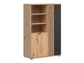 BRW Meble Vabres REG2D nyitott szekrény - artisan tölgy/fekete Elemes nappali bútorok