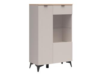 BRW Meble Velton REG1D1W/125 vitrin - fekete/kasmir/artisan tölgy Elemes nappali bútorok