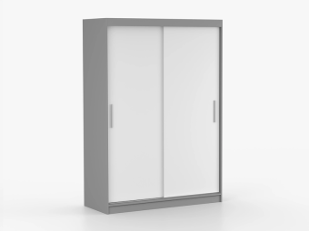 Idzczak meble Vista 04/150 tolóajtós gardróbszekrény - sötét szürke/fehér Hálószoba
