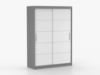 Idzczak meble Vista 06/150 tolóajtós gardróbszekrény - sötét szürke/fehér Hálószoba