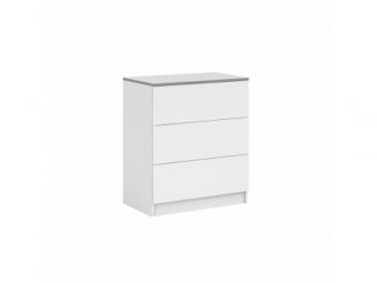 Stolar meble Vista KOM3S komód - fehér/aluminium Elemes hálószobák