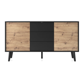 Piaski meble Willow K154SZ komód - fekete/artisan tölgy Elemes nappali bútorok