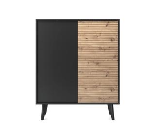 Piaski meble Willow KD104 komód - fekete/artisan tölgy Elemes nappali bútorok