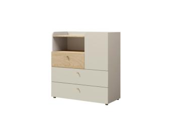 Jurek meble Yuki 10 komód - szürkésbézs/olajos tölgy Elemes ifjúsági bútorok